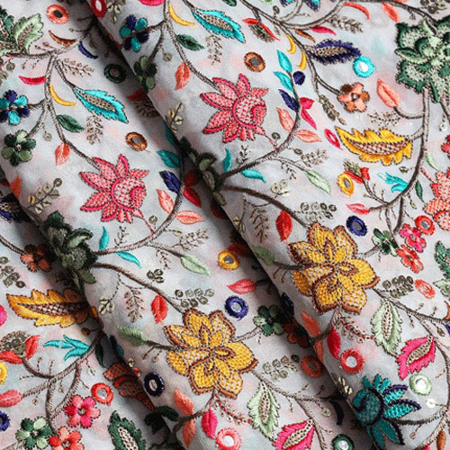 Embroidered Georgette Fabric