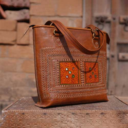 Embroidered Leather Bag
