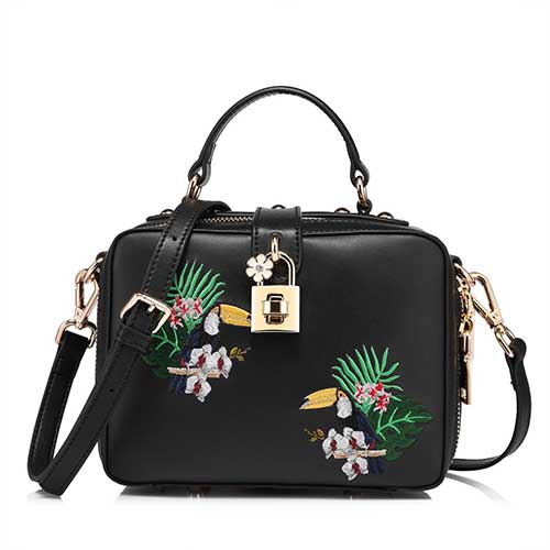 Embroidered Leather Bag