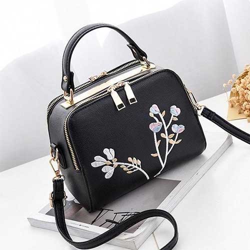 Embroidered Leather Bag