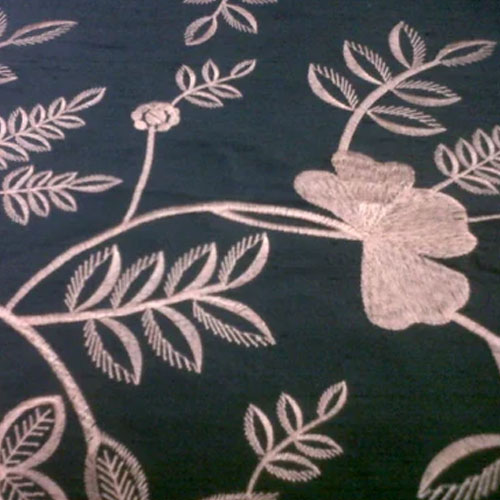 Hand Embroidered Silk Fabric