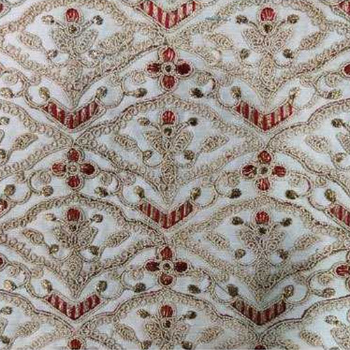Hand Embroidered Silk Fabric
