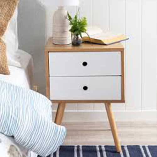 White Bedside Table