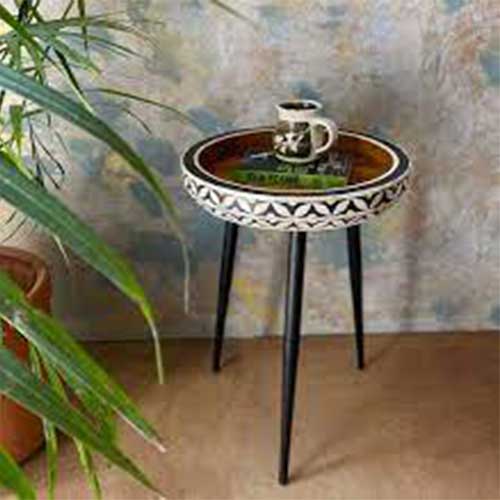Bone Inlay Side Table