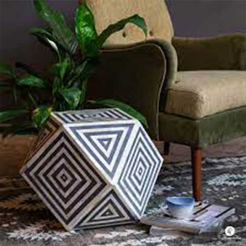Bone Inlay Side Table