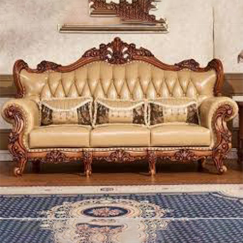 Wooden Leather Sofa