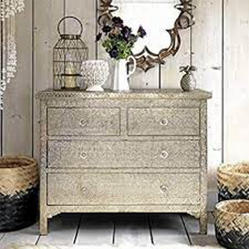 Embossed White Metal Furniture