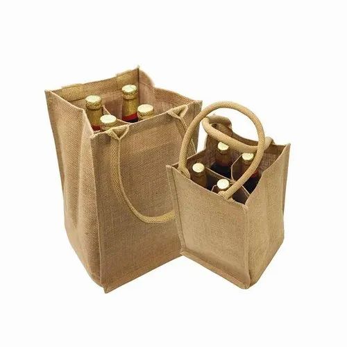 Jute Double Bottle Wine Bag