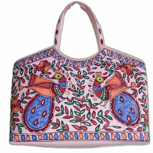 Ladies Printed Jute Handbag