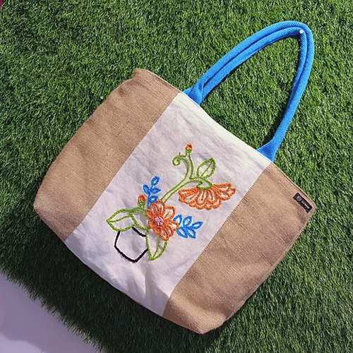Jute Embroidery Bag